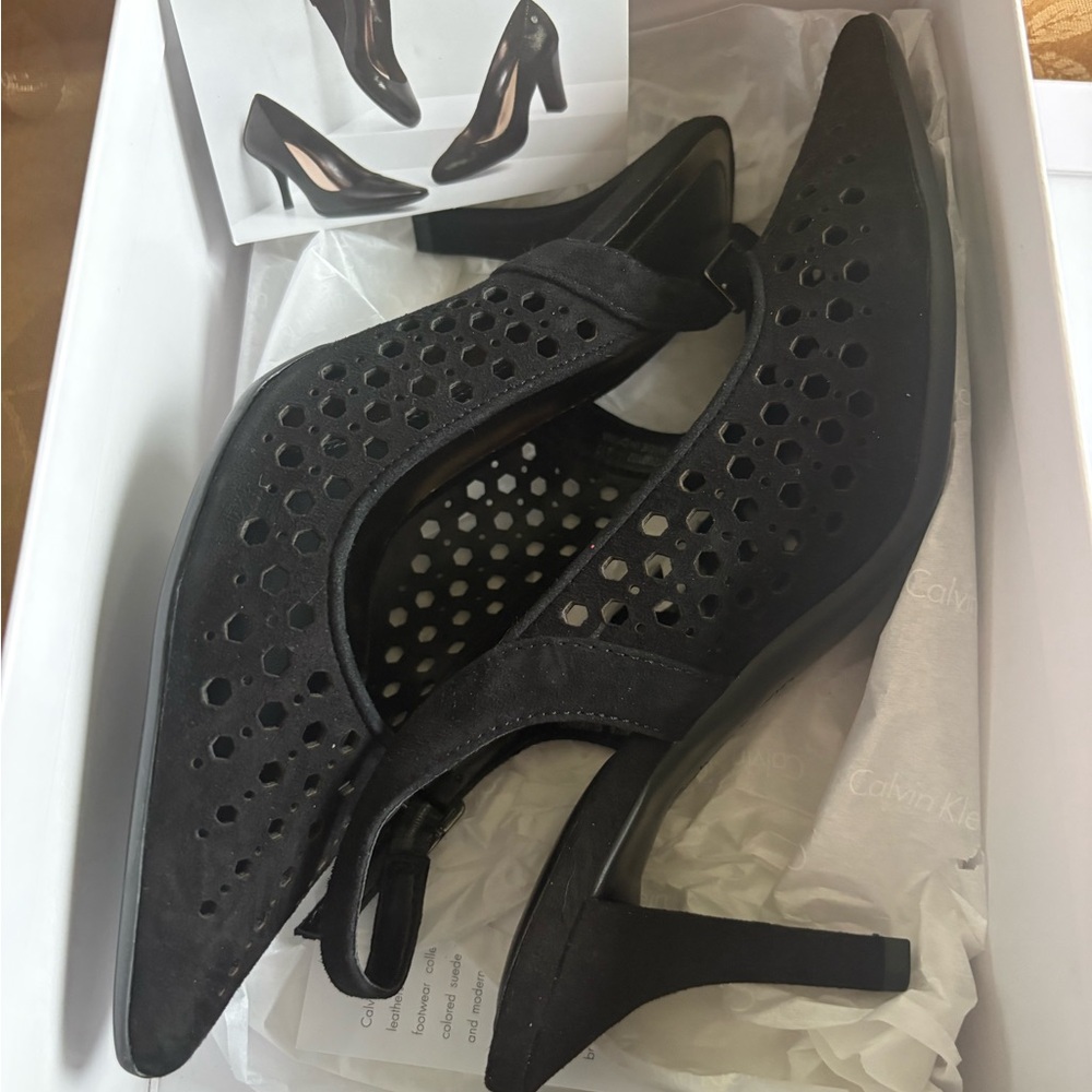 Calvin Klein Perforated Black Heels
